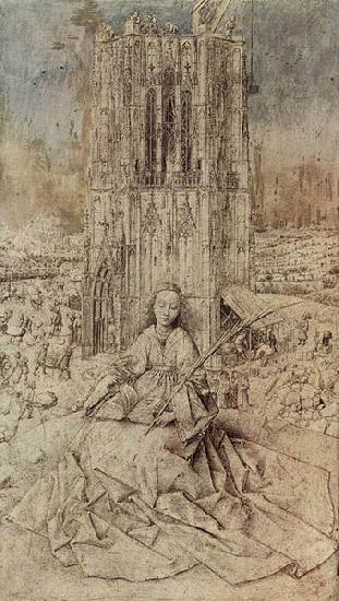 Jan Van Eyck Die Hl. Barbara Norge oil painting art